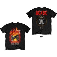 AC/DC: FTATR 40th Flaming (Back Print) - Black T-Shirt