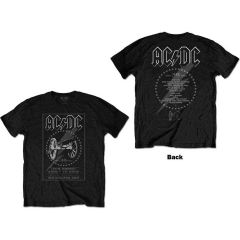 AC/DC: FTATR 40th Monochrome (Back Print) - Black T-Shirt