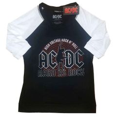 AC/DC: Hard As Rock - Ladies Black & White T-Shirt