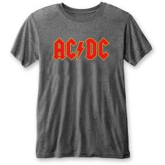 AC/DC: Logo (Burnout) - Charcoal Grey T-Shirt