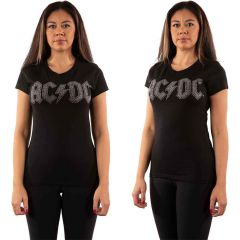 AC/DC: Logo (Embellished) - Ladies Black T-Shirt