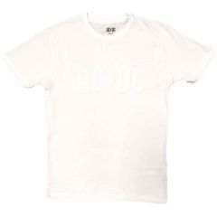 AC/DC: Logo (Hi-Build, White-On-White) - White T-Shirt