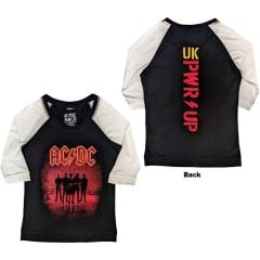 AC/DC: PWR-UP UK (Back Print) - Ladies Black & White T-Shirt