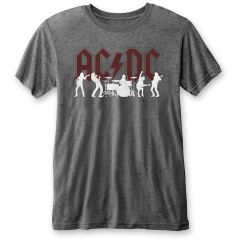 AC/DC: Silhouettes (Burnout) - Charcoal Grey T-Shirt