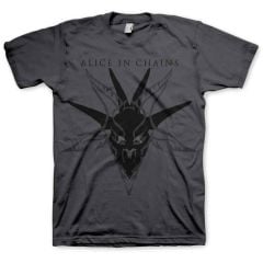 Alice In Chains: Black Skull - Charcoal Grey T-Shirt