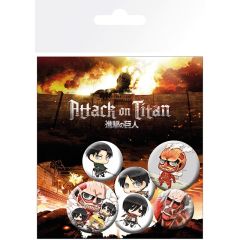 Attack On Titan: Chibi Characters Badge Pack