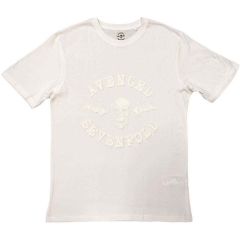 Avenged Sevenfold: Classic Deathbat (Hi-Build, White-On-White) - White T-Shirt