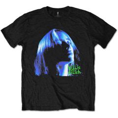 Billie Eilish: Neon Shadow Blue - Black T-Shirt