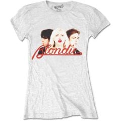 Blondie: P Lines Halftone - Ladies White T-Shirt