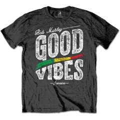 Bob Marley: Good Vibes - Charcoal Grey T-Shirt