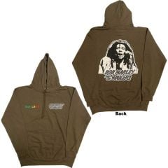 Bob Marley: One Love Wailers Mic Photo (Back Print, Embroidery) - Green Pullover Hoodie