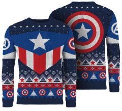 Captain America: Red White And Blue Christmas Jumper