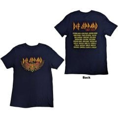 Def Leppard: Rock Of Ages Tour 2019 (Back Print) - Navy Blue T-Shirt