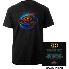 ELO: 2018 Tour Logo (Back Print) - Black T-Shirt