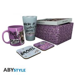 Friends: Doodle Mug, 400ml Glass & 2 Coasters Collectable Gift Box