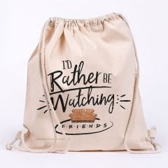 Friends: Rather Be Watching Draw String Canvas Eco Bag Preorder