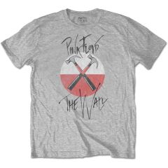 Pink Floyd: The Wall Faded Hammers Logo - Grey T-Shirt