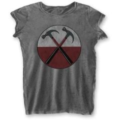 Pink Floyd: The Wall Hammers (Burnout) - Ladies Charcoal Grey T-Shirt