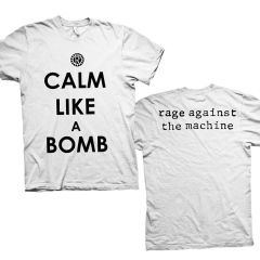 Rage Against The Machine: Calm Like A Bomb (Back Print) White T-Shirt