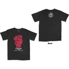 Rage Against The Machine: Red Fist (Back Print) Black T-Shirt