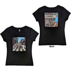 The Beatles: Abbey Road (Back Print) - Ladies Black T-Shirt