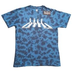 The Beatles: Abbey Road Crossing (Dip Dye, Dye Wash) - Blue T-Shirt