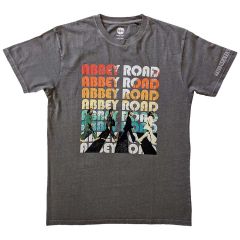 The Beatles: Abbey Stacked (Sleeve Print) - Charcoal Grey T-Shirt