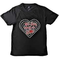 The Beatles: All You Need Is Love Heart - Black T-Shirt