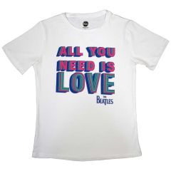 The Beatles: All You Need Is Love - Ladies White T-Shirt