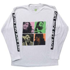 The Beatles: Get Back Studio Shots (Sleeve Print) - White Long Sleeve T-Shirt