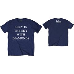 The Beatles: Lucy in the sky with diamonds (Back Print) - Navy Blue T-Shirt