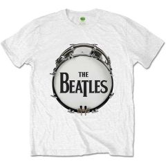 The Beatles: Original Drum Skin - White T-Shirt