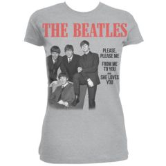 The Beatles: Please, Please Me - Ladies Grey T-Shirt