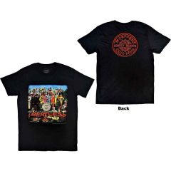 The Beatles: Sgt Pepper (Back Print) - Black T-Shirt