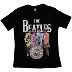 The Beatles: Sgt Pepper - Ladies Black T-Shirt