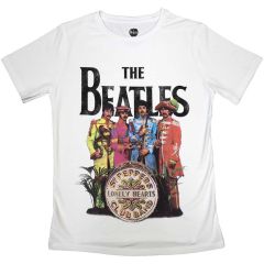 The Beatles: Sgt Pepper - Ladies White T-Shirt