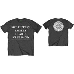 The Beatles: SPLHCB with Drum (Back Print) - Charcoal Grey T-Shirt