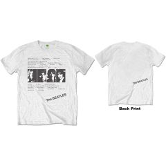 The Beatles: White Album Tracks (Back Print) - White T-Shirt