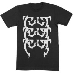 The Cult: Repeating Logo - Black T-Shirt