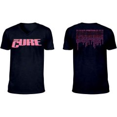 The Cure: Neon Logo (Back Print) - Black T-Shirt