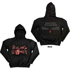 The Rolling Stones: Hackney Diamonds Glass Logo (Back Print) - Black Pullover Hoodie