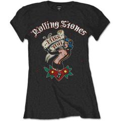 The Rolling Stones: Miss You - Ladies Black T-Shirt