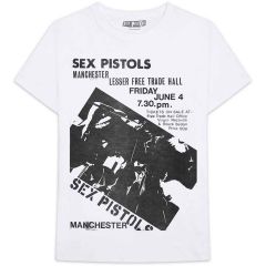 The Sex Pistols: Manchester Flyer - White T-Shirt