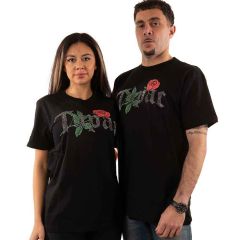 Tupac: Rose Logo (Embellished) - Black T-Shirt