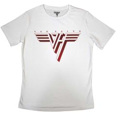 Van Halen: Classic Red Logo - Ladies White T-Shirt