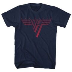 Van Halen: Classic Red Logo - Navy Blue T-Shirt