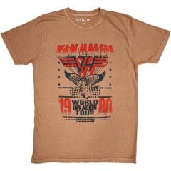 Van Halen: World Invasion (Distressed) - Pink T-Shirt