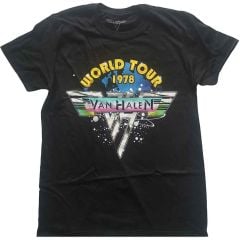 Van Halen: World Tour '78 Full Colour - Black T-Shirt