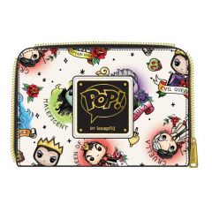 Disney: Villains Tattoo Print Pop By Loungefly Zip Around Purse