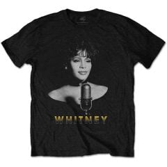 Whitney Houston: Black & White Photo - Black T-Shirt